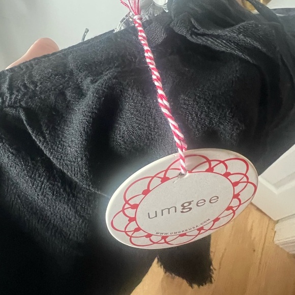 Umgee NEW Linen Fringe Hemline Mini Skirt Black Sz S Boho Grunge Western Indie - Picture 6 of 7